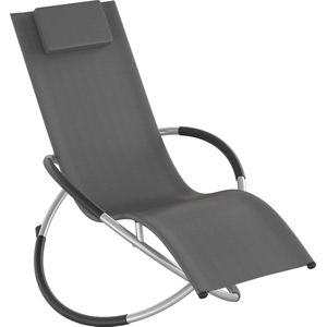 tectake® - ligstoel ligbed zonnebed - Ergonomisch, opvouwbaar - Draagkracht 150 kg - grijs