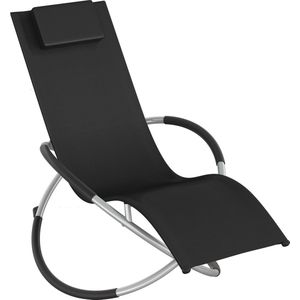 tectake® - ligstoel ligbed zonnebed - Ergonomisch, opvouwbaar - Draagkracht 150 kg - zwart