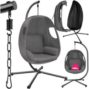 Hangstoel Anika met frame en kussen 160 kg - antraciet