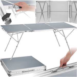 tectake® Campingtafel - Opklapbare Tuintafel - Weerbestendig - Aluminium