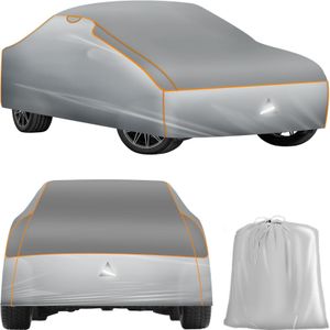 tectake® Autohoes - Autozeil - Hagelbescherming - Waterdicht deken - Ademend - Elastische autogarage - Autoaccessoires met opbergtas - Compatibel met vele modellen - Afmeting (LxBxH) 431x 165x 120 cm - Medium