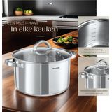 Tectake Pannenset Turin 15-dlg - Roestvrij Staal - Zilver - Geschikt voor Inductie