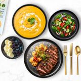 Tectake - Una - Serviesset - Aardewerk - 24 Delig - Voor 6 Personen - Magnetron- en Vaatwasmachinebestendig