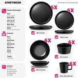 Serviesset - Wit - Aardewerk - 16 Delig