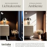 tectake® Retro-Tischlampe, Pilzdesign im 70er Jahre Stil, indirektes Licht, Kippschalter am Kabel, 25 x 37 cm
