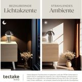tectake® Akku-Tischlampe, Retro-Pilzdesign im 70er-Jahre-Stil, indirektes Licht, Touchschalter, inkl. Ladekabel, 25 x 34 cm