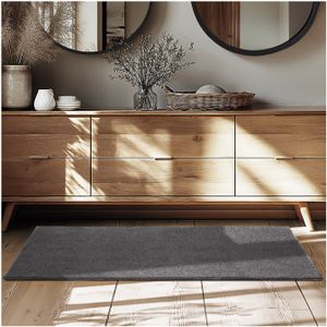 Soft Zone - Vloerkleed - Antraciet - 80 x 150 cm - Polyester, Antislip Onderkant