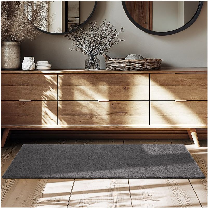 Soft Zone - Vloerkleed - Antraciet - 80 x 150 cm - Polyester, Antislip Onderkant