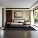 tectake® Kortpolig Vloerkleed - 200 x 290 cm - Zwart - Tapijt voor Woonkamer, Slaapkamer, Eetkamer - Onderhoudsvriendelijk en Wasbaar - Antislip Ondertapijt - Allergievriendelijk - Diverse maten en kleuren