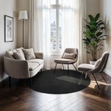 Soft Zone - Vloerkleed - Zwart - Kortpolig - Ø 120 cm