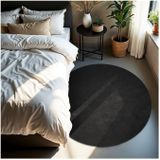 Soft Zone - Vloerkleed - Zwart - Kortpolig - Ø 120 cm