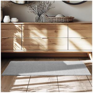 Tectake - Soft Zone - Vloerkleed - Grijs - 60 x 110 cm, Laagpolig, Antislip Onderkant