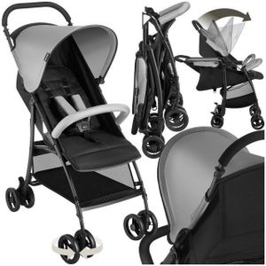 tectake® Buggy-Kinderwagen, klappbar, mit 5-Punkt-Gurt, Bremse und Schutzbügel, pulverbeschichtetes Stahlgestell und pflegeleichter Polyesterbezug, für 0 bis 36 Monate geeignet, Belastbarkeit 15 kg