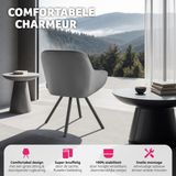 tectake® Drehbarer Armlehnstuhl , gepolstert, in Samtoptik, 360° drehbar, schlanke Stahlbeine, 58 x 58 x 82 cm
