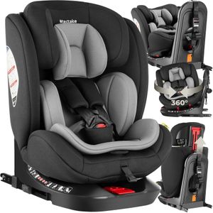 Draaibare autostoel Linus, i-Size goedkeuring, met ISOFIX - lichtgrijs / zwart
