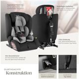 Autostoel Emely, 5-puntsgordel, i-Size goedkeuring, met ISOFIX - donkergrijs / zwart