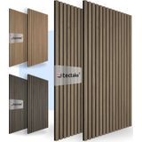 tectake - Sonic Wall - Akoestische Panelen - Donker Eiken - Hoogwaardig MDF en Houtfineer