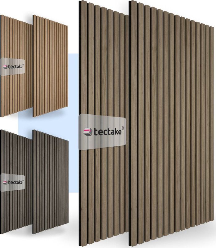tectake - Sonic Wall - Akoestische Panelen - Donker Eiken - Hoogwaardig MDF en Houtfineer