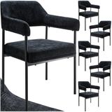 tectake® Armlehnstuhl, gepolstert, schlanke, pulverbeschichtete Stahlbeine, 58 x 62 x 85 cm