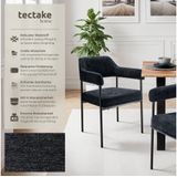 tectake® Armlehnstuhl, gepolstert, schlanke, pulverbeschichtete Stahlbeine, 58 x 62 x 85 cm