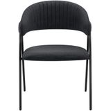 tectake® Armlehnstuhl, Webstoff, gepolstert, schlanke Stahlbeine, 60 x 58 x 85 cm