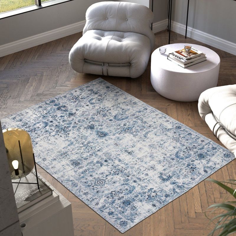 tectake® Vintage Designer Teppich, verschiedene Größen, pflegeleichter, flauschiger Kurzflor, rutschfeste Unterseite