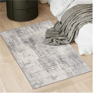 tectake - Nadira - Vloerkleed - Beige/Grijs - Laagpolig, Wasbaar, Antislip Onderkant