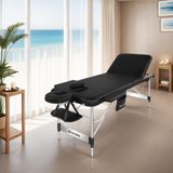 tectake® 3 Zonen Massageliege, Breite 70 cm, Polsterung 5 cm, mit Aluminiumgestell, 212 x 103 x 90 cm