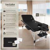 Tectake - Ko Tao - Massagetafel - Inklapbaar - Aluminium - 3-Zones