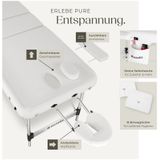 Tectake - Ko Tao - Massagetafel - Wit - 3 Zones, Aluminiumframe, Inklapbaar