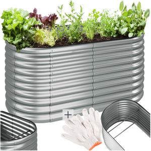 tectake® Hochbeet, aus verzinktem Stahl, stabil, sicher, witterungsbeständig, 160 x 80 x 80 cm