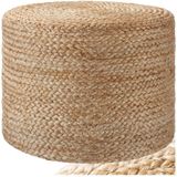 tectake® Handgefertigter Pouf, Boho-Stil, weich und formstabil, 49 x 37 cm, Belastbarkeit 150 kg