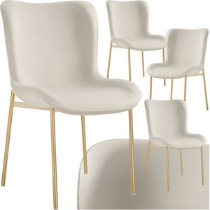 tectake® Polsterstuhl, ergonomische Form mit hoher Rückenlehne, bodenschonende Kunststoffkappen, 54 x 62 x 90 cm