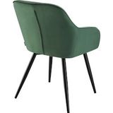 tectake® Esszimmerstuhl, gepolstert, in Samtoptik, gesteppt, schlanke Stahlbeine, 58 x 62 x 82 cm