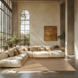 Tectake - Vibe - Vloerkleed - Beige - Gevlochten van Jute en Polyester