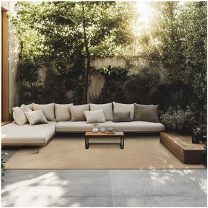 Tectake - Vibe - Vloerkleed - Beige - Gevlochten van Jute en Polyester