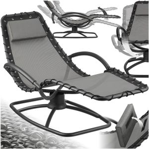 Tectake - Toulon - Ligstoel - Grijs - Ergonomisch - Schommelfunctie