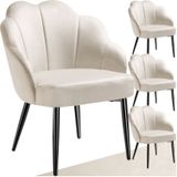 tectake® Cocktailsessel, gepolstert, mit Samtbezug, runde, pulverbeschichtete Stahlbeine, 66 x 62 x 80,5 cm