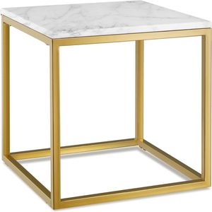 Bijzettafel Set Wit Marmerlook Goud Kopen