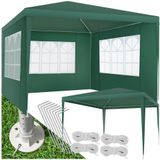 tectake Pavillon Barinas, mit 3 Seitenteilen, (300 x 300 x 250 cm, Komplettset), abnehmbare Seitenteile