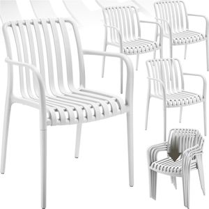 tectake® Gartenstühle, wetterfest und UV-beständig, rutschfeste Gummischoner, 54,5 x 58 x 80,5 cm, Belastbarkeit 120 kg