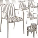tectake Gartenstuhl Gartenstühle (Set, 4 St), Wetterfester, strapazierfähiger und langlebiger Kunststoff