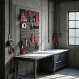 tectake - Gereedschapswand - 4-delig - Staal - Geperforeerd - Werkplaatsinrichting