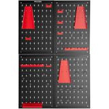 tectake - Gereedschapswand - 4-delig - Staal - Geperforeerd - Werkplaatsinrichting