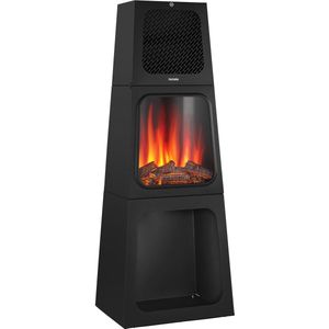 Ardes AR354 Elektrische open haard draagbare open haard CAMINO JUNIOR effect brandende stam 2 instelbare prestaties klassieke stijl zwart