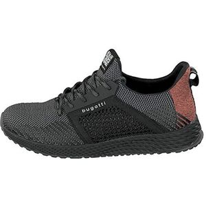 bugatti Sneakers van ademend mesh, gymschoen met traagschuim, elastische veters, zwart, 46 EU, zwart, 46 EU