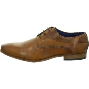 bugatti Lage business schoen van leer, derby met tweekleurige afwerking en Derbys-handnaden voor heren, Cognac.