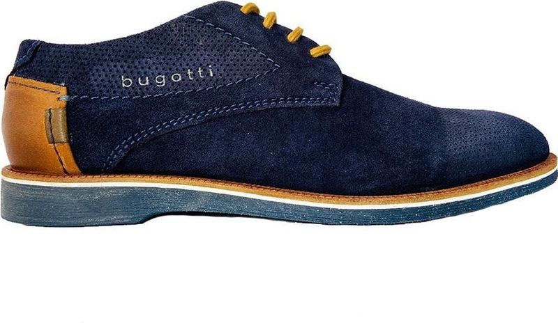 Bugatti - Halve Schoenen - Donkerblauw - Suède en Leer