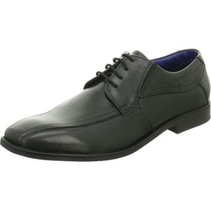 Casual - Zwart - Veterschoen - Leer/Textiel