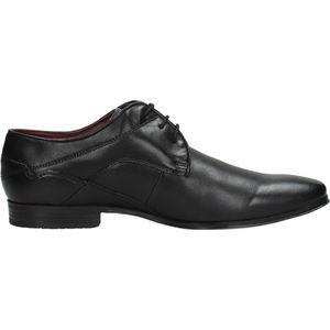 bugatti Heren zakelijke halfhoge schoen van hoogwaardig leer, derby met elegante lijnenvormgeving derby's, zwart, 42 EU